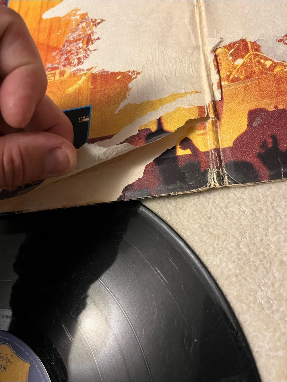 Iron Maiden Live After Death Vinyl Record - Blue & Yellow Cover - Picture 14 of 14